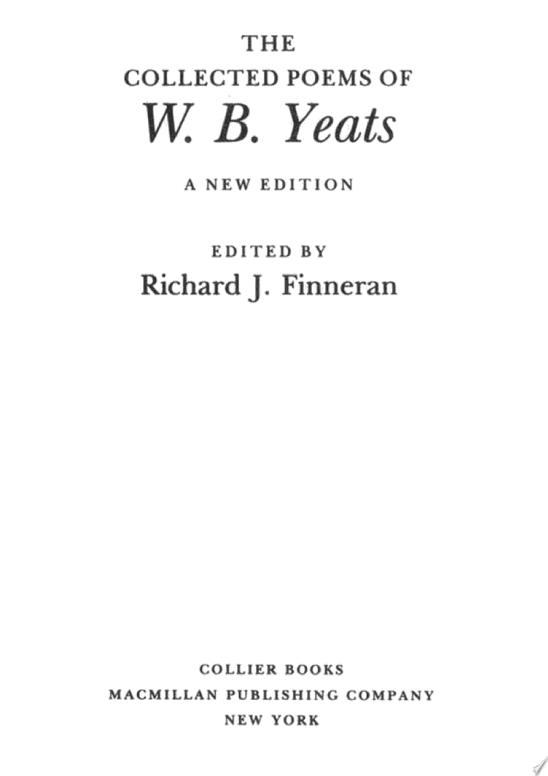 COLLECTED POEMS OF W.B. YEATS