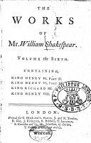 “The” Works of William Shakespear
